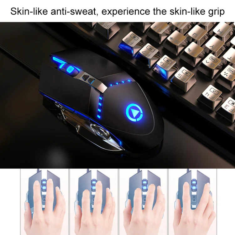 YINDIAO V2 Mechanical Feel Gaming Keyboard Mouse Set (White Rainbow Light) - Image 11