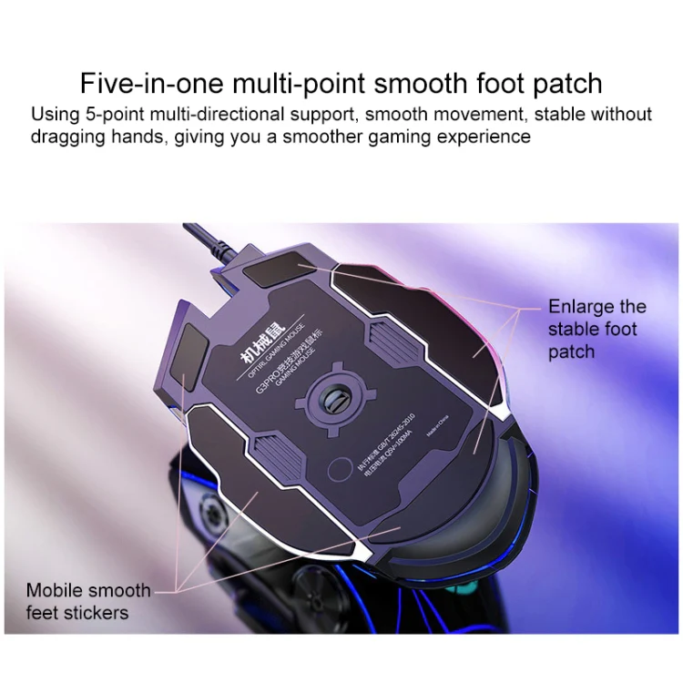 YINDIAO V2 Mechanical Feel Gaming Keyboard Mouse Set (White Rainbow Light) - Image 5