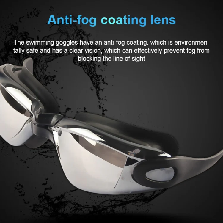 YJ003 Electroplating HD Anti-fog Swimming Glasses Waterproof Diving Equipment for Man and Women(Gray) - Image 7