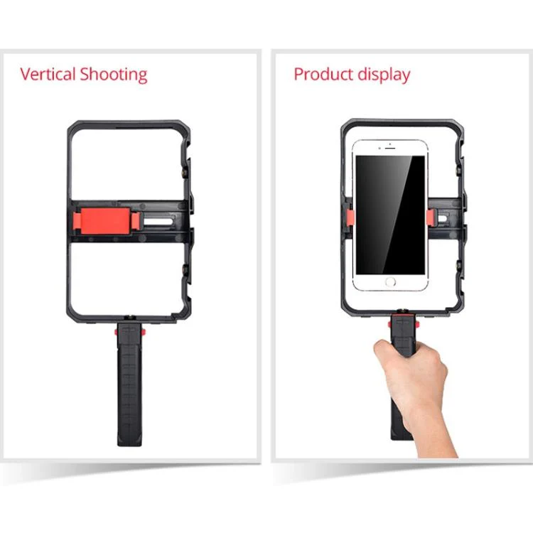 YLG0901B Vlogging Live Broadcast Smartphone Plastic Cage Video Rig Filmmaking Recording Handle Stabilizer Bracket for iPhone, Galaxy, Huawei, Xiaomi, HTC, LG, Google, and Other Smartphones(Black) - Image 11