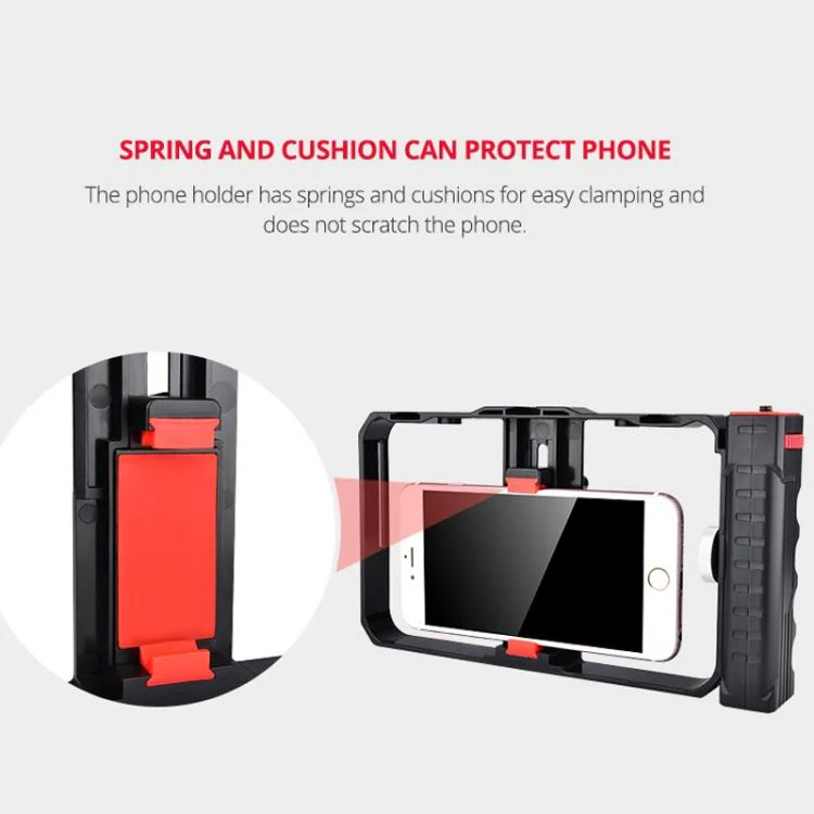 YLG0901B Vlogging Live Broadcast Smartphone Plastic Cage Video Rig Filmmaking Recording Handle Stabilizer Bracket for iPhone, Galaxy, Huawei, Xiaomi, HTC, LG, Google, and Other Smartphones(Black) - Image 12