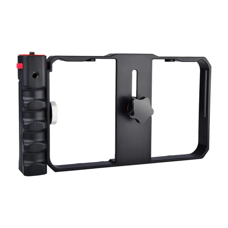 YLG0901B Vlogging Live Broadcast Smartphone Plastic Cage Video Rig Filmmaking Recording Handle Stabilizer Bracket for iPhone, Galaxy, Huawei, Xiaomi, HTC, LG, Google, and Other Smartphones(Black) - Image 3