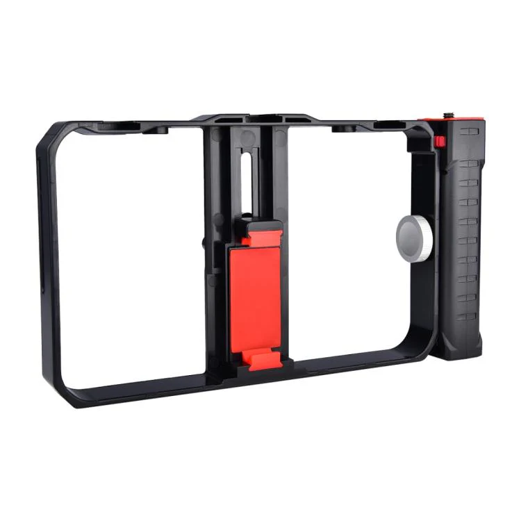 YLG0901B Vlogging Live Broadcast Smartphone Plastic Cage Video Rig Filmmaking Recording Handle Stabilizer Bracket for iPhone, Galaxy, Huawei, Xiaomi, HTC, LG, Google, and Other Smartphones(Black) - Image 4