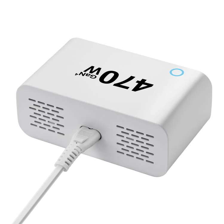 YMX-615-LCD470W 4xType-C and 2xUSB 470W GaN Multi-Function Charger, Plug:UK Plug(White) - Image 4