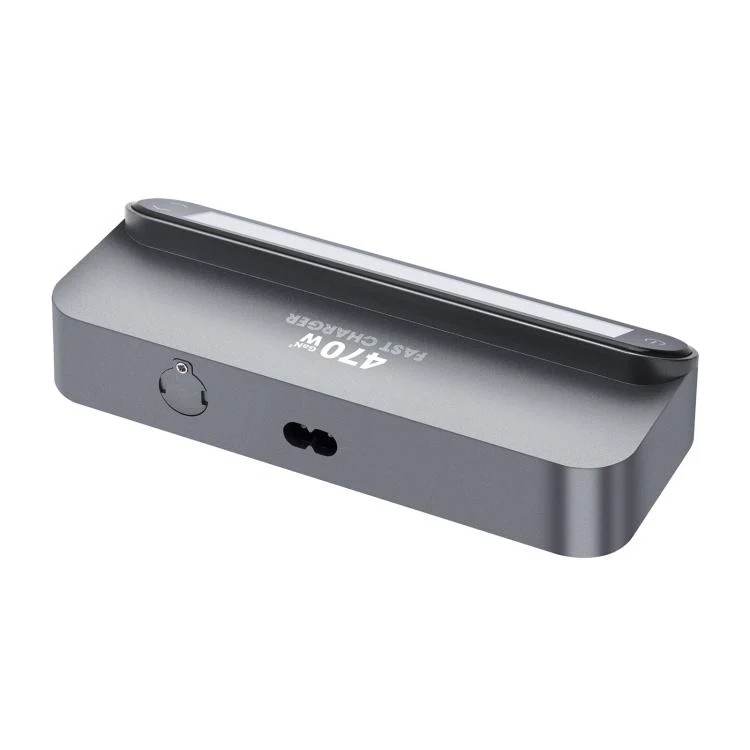 YMX-LCD470W 470W 3xType-C and 2xUSB GaN Smart Digital Display Multi-Function Charger with Type-C Retractable Cable(EU Plug) - Image 3