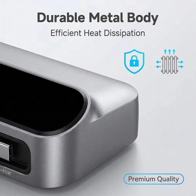 YMX-LCD470W 470W 3xType-C and 2xUSB GaN Smart Digital Display Multi-Function Charger with Type-C Retractable Cable(EU Plug) - Image 8