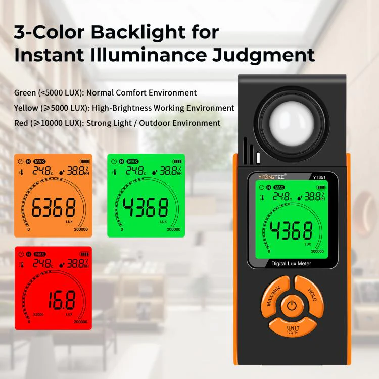 YT351 High Precision Integrated Digital Lux Meter Light Brightness Measuring - Image 4