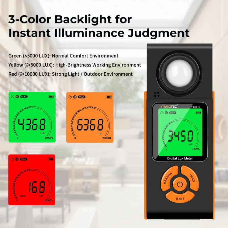 YT351S High Precision Integrated Digital Lux Meter Light Brightness Measuring - Image 4