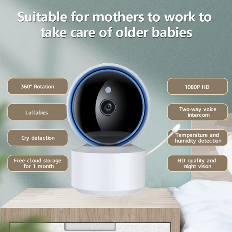 YT50 3MP Smart WIFI PTZ Camera Baby Monitor, Plug:AU Plug - Image 4