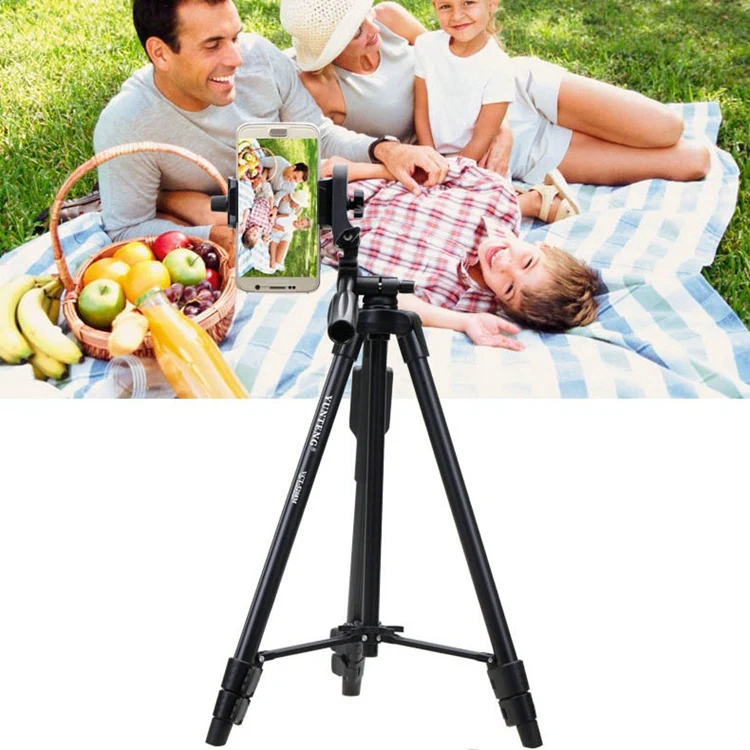 YUNTENG VCT-5208RM Aluminum Magnesium Alloy Leg Tripod Mount with Bluetooth Remote Control & Tripod Head & Phone Clamp for SLR Camera & Smartphones, Height: 125cm - Image 9
