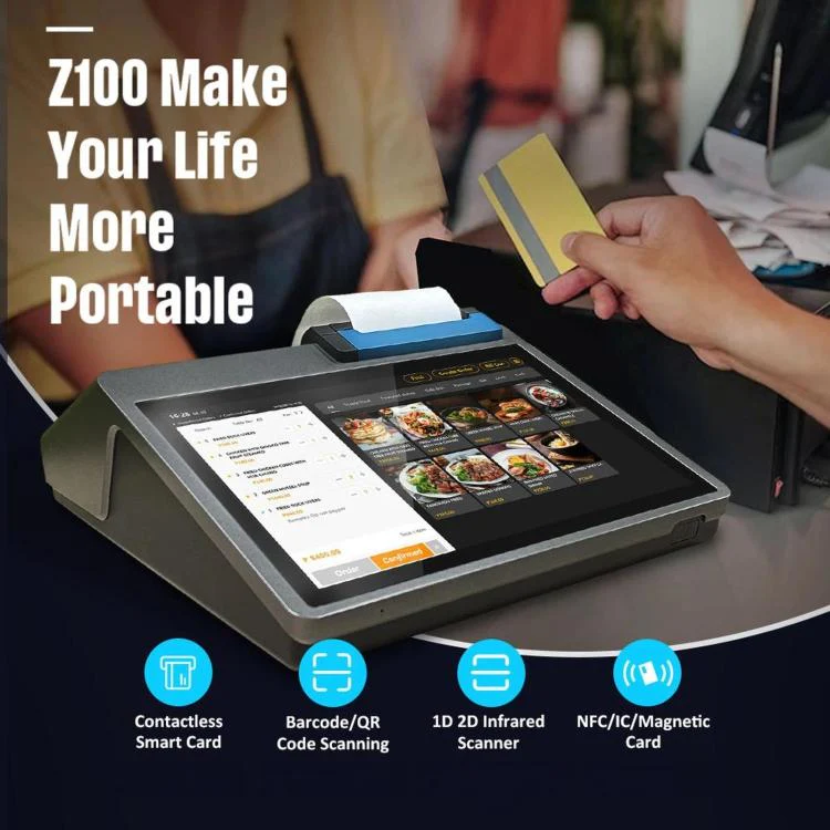Z100 Dual-Screen Smart Cash Register With Printing All-In-One Machine, Android POS Terminal For Hotel, Restaurant, Supermarket EU Plug, Spec: 2.6 inch 58mm - Image 3
