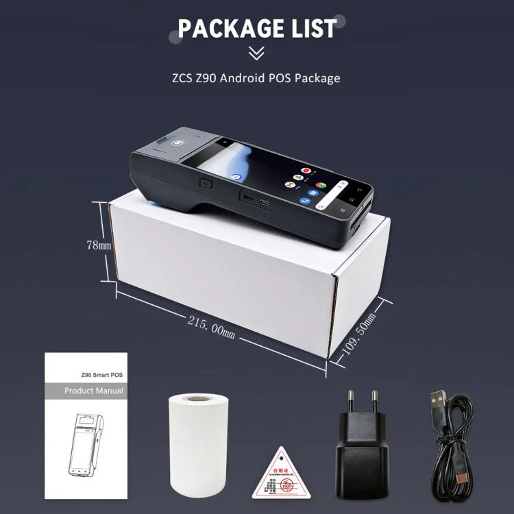 Z90F Supermarket Mobile Bill Payment POS Machine, Handheld Cash Register With Credit Card NFC Function EU Plug - Image 7