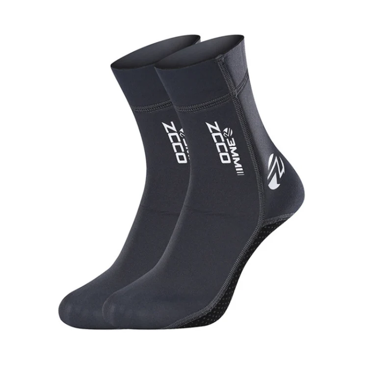 ZCCO 3mm Warm Non-Slip Diving Socks Anti-Wear Ankle Fins, Size:35-36(Grey) - Image 2