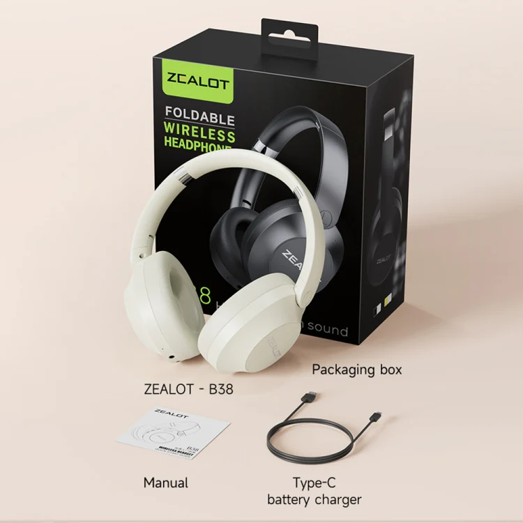 Zealot B38 Over-Ear Noise Reduction Bluetooth Earphone(White) - Image 10