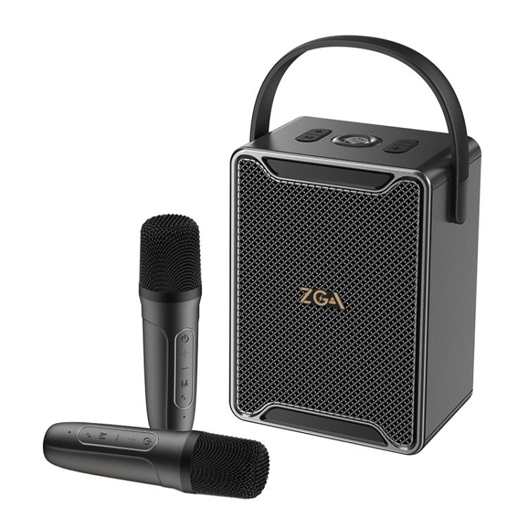 ZGA PZ010 Portable Dual Mic Karaoke Bluetooth Speaker(Black)