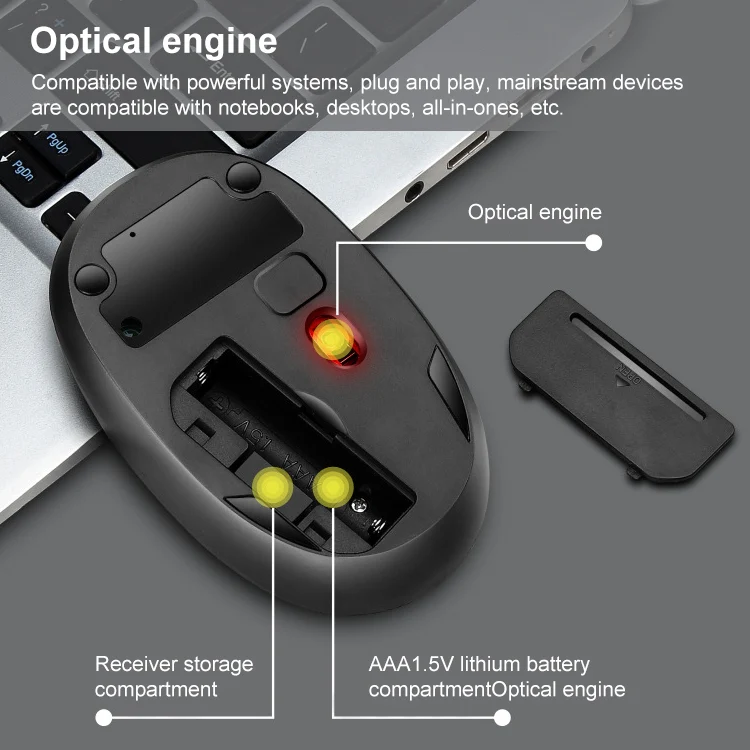 ZGB 007 2.4G Computer Laptop Wireless Mini Mouse (Grey) - Image 5