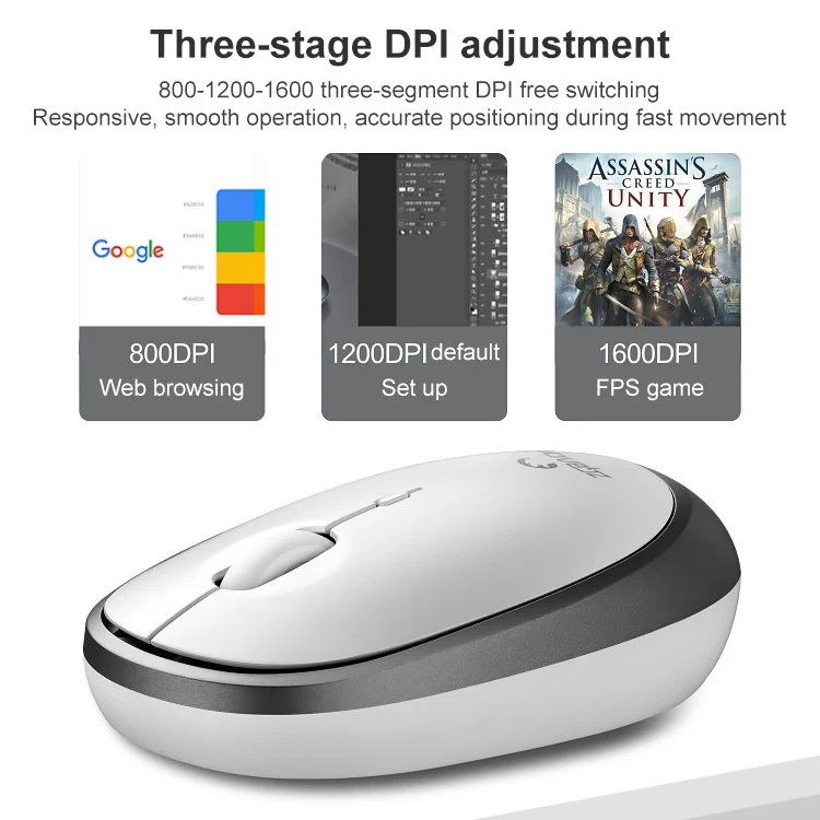 ZGB 007 2.4G Computer Laptop Wireless Mini Mouse (White) - Image 3
