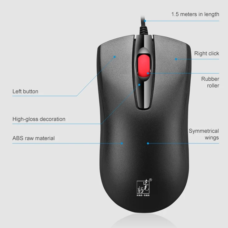 ZGB S500 Round Keycap Wired Keyboard + Mouse Set (Black) - Image 4