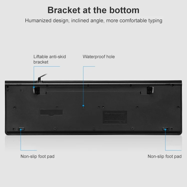 ZGB S500 Square Keycap Wired Keyboard + Mouse Set (Black) - Image 6