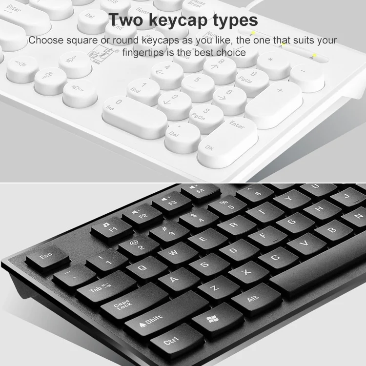 ZGB S500 Square Keycap Wired Keyboard + Mouse Set (White) - Image 7