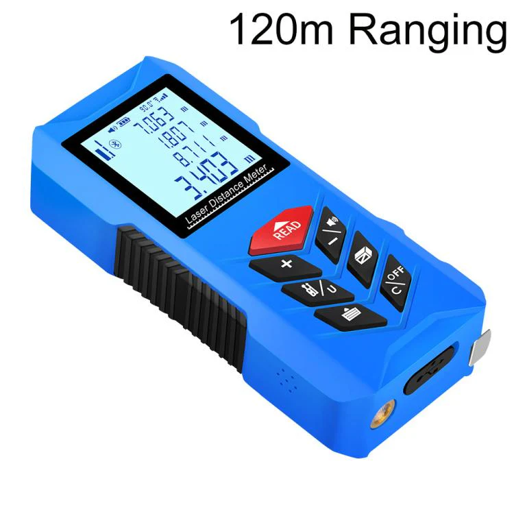 ZHENBING N1 Advanced Version Handheld Cross Line Infrared Laser Distance Meter, Measuring Distance:120m(Blue)