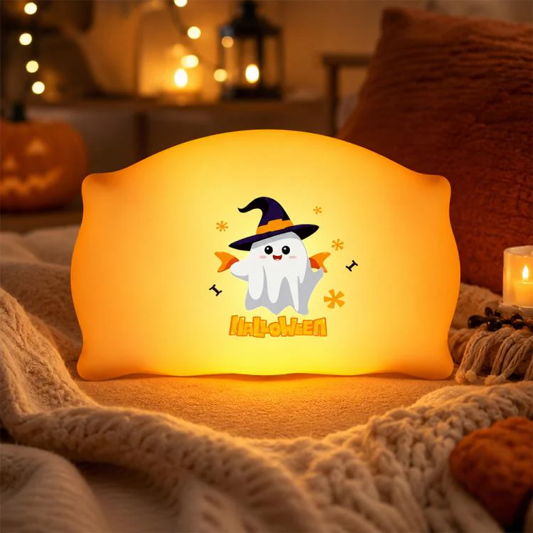 ZHL001W Halloween Pillow Silicone Night Light(Ghost)