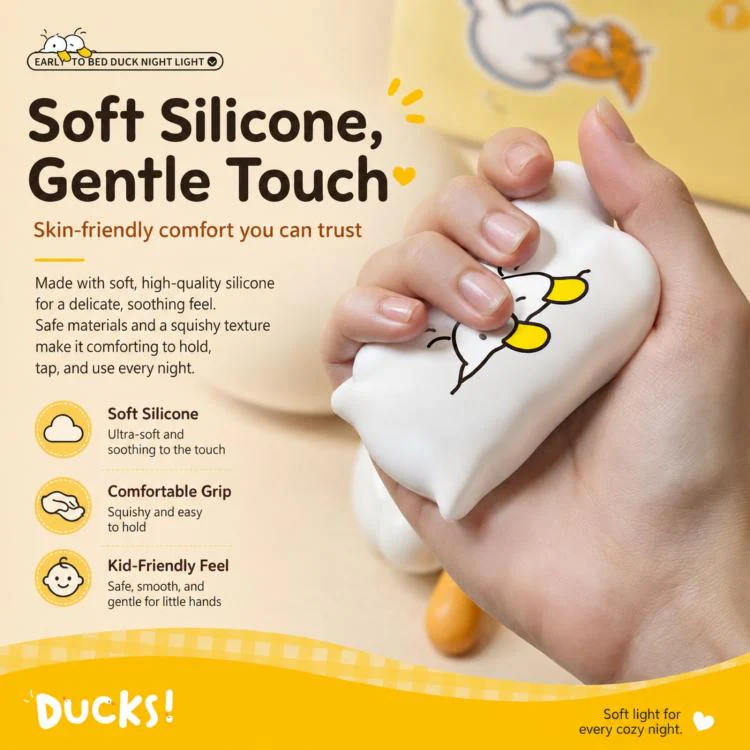 ZHL001Y Early To Bed Pillow Duck Night Light Touch Sensor Bedside Lamp(Warm Light) - Image 12