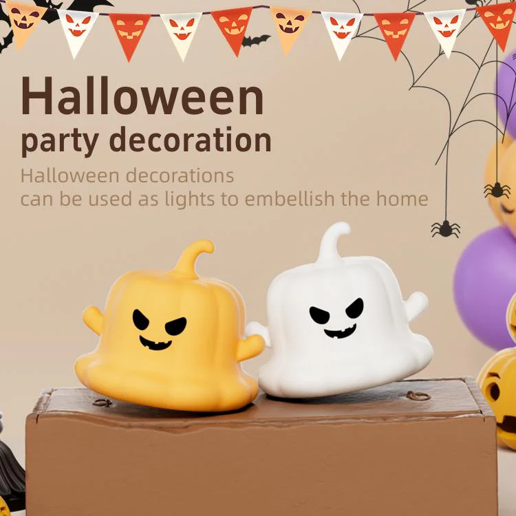 ZHL002 Pumpkin Ghost Silicone Night Light(Yellow) - Image 5
