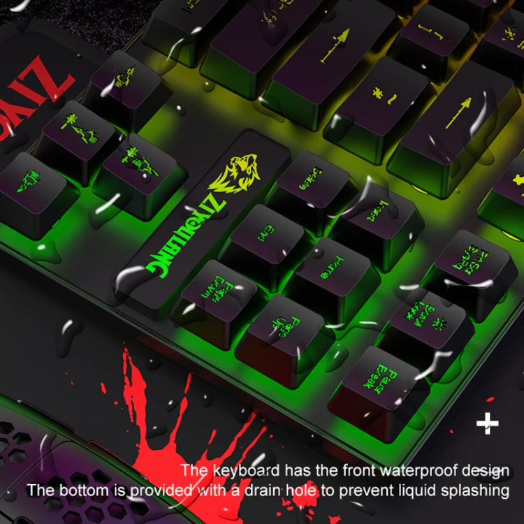 ZIYOU LANG T2 88 Keys Gaming Mechanical Luminous Keyboard and Mouse Set, Cable Length: 1.6m(Black) - Image 5