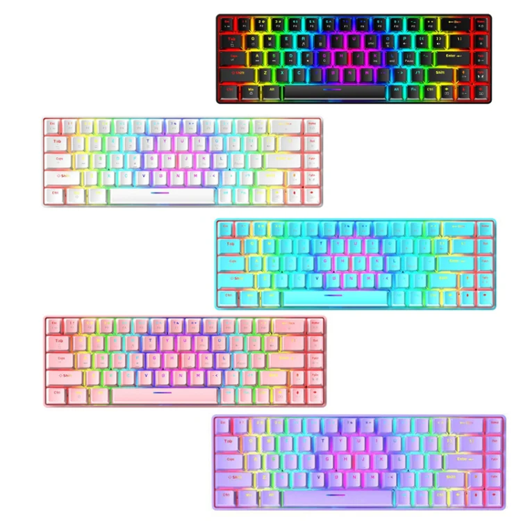 ZIYOU LANG T8 68 Keys RGB Luminous Gaming Mechanical Keyboard, Cable Length:1.6m(Blue Green Shaft) - Image 2