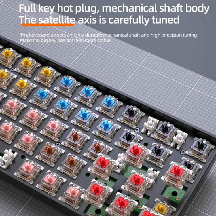 ZIYOULANG K68 Bluetooth / Wired Dual-Mode Portuguese Mechanical Keyboard(Microglow Red Switch) - Image 7